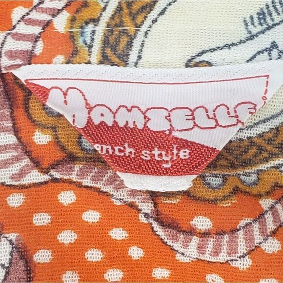 60s retro funky print blouse - Picture 10 of 11